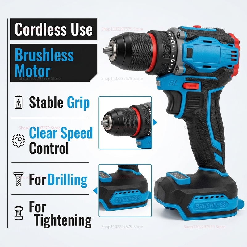 مثقاب كهربائي لاسلكي بدون فرشا - مراجعة Power Tools Battery Repair وسعره